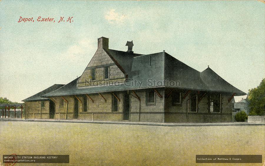Postcard: Depot, Exeter, New Hampshire